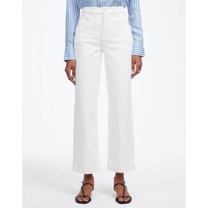 Madewell The Petite Perfect Vintage Wide-Leg Crop Jeans WMNS 31P White High-Rise